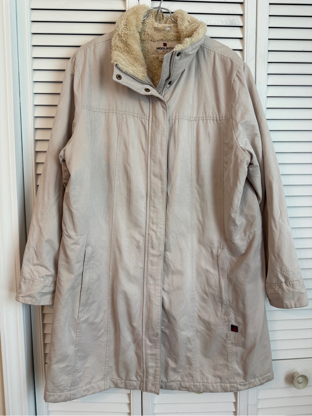 Woolrich Sherpa Puffer Parka Womens Large Jacket Cream Minimalist Outdoors Gorp